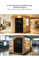 SDK Supported Custom Graphic Coffee Vending Machine Credit Card QR Code 32-inch Touchscreen Auto Clean Function Metal