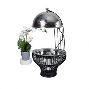 Réchaud alimentaire en métal rond, fait main, design élégant, nouvelle cocotte en métal classique et stylée - Product Image 1