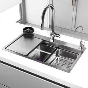 Évier de cuisine multifonctionnel tout-en-un en acier inoxydable 304 à grande cuve unique pour usage domestique – Offre spéciale - Product Image 1