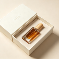 Flacon de parfum carré miniature transparent givré personnalisé avec bouchon en bois, vaporisateur fin, 3 ml, 5 ml, 10 ml, 15 ml, 20 ml