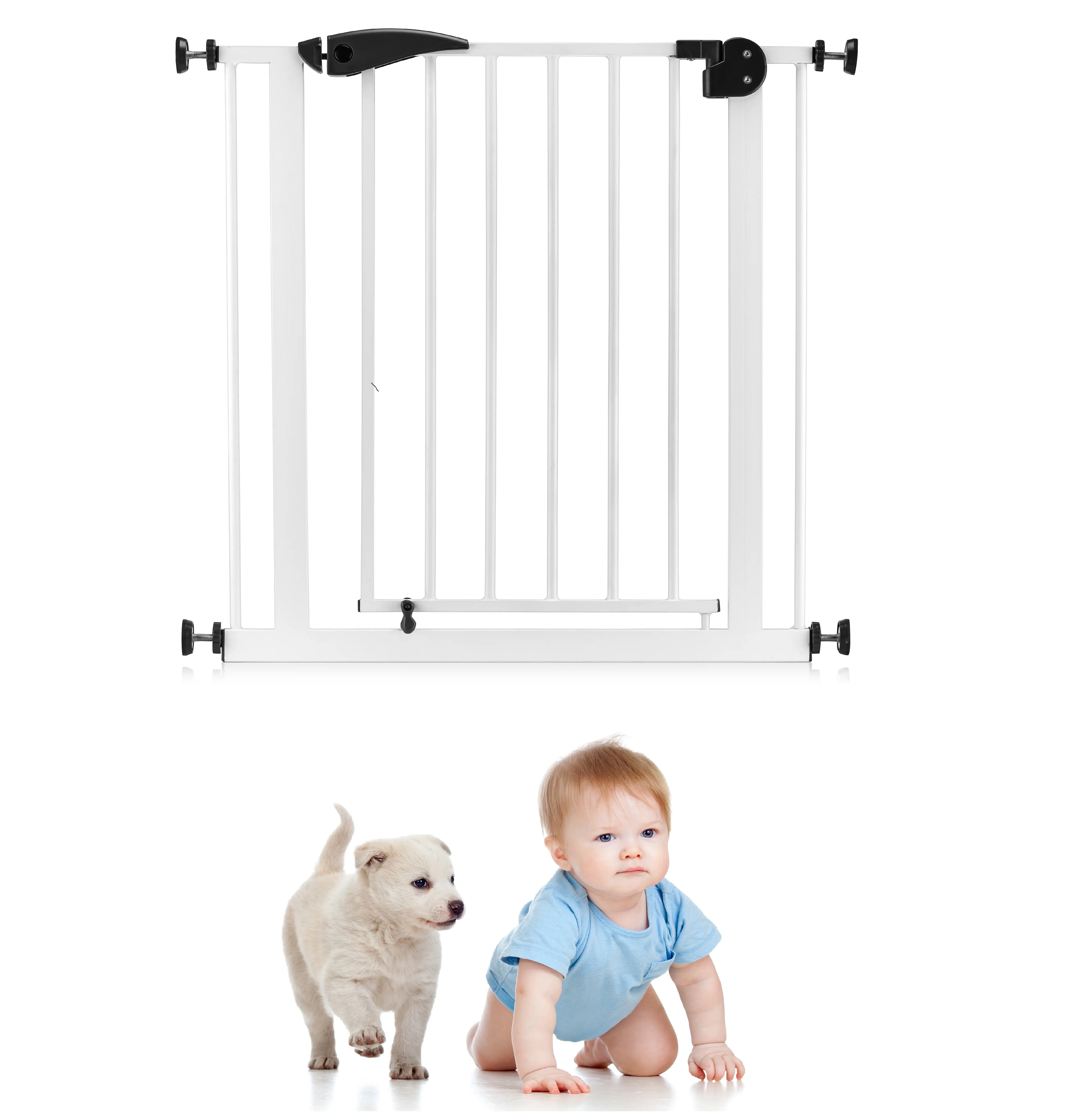 Fast Seller Baby Safety Gate Metal Blasting Iron Gate Walk Baby Security Fence Stairs Gate Doors Kid Child Bebe Protection OEM