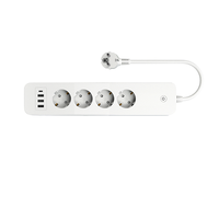 Multiprise Wi-Fi Tuya standard européen avec 4 prises AC, 1 port USB-C et 3 ports USB pour charge rapide
