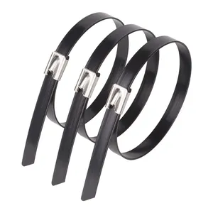 Resin coated multi-purpose cable management zipper stainless steel zip ties