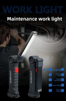 Lampe torche LED portable, nouvelle lampe de poche pliable COB rechargeable par USB, IP65, aspiration magnétique, atelier, camping, lumière d'entretien 360