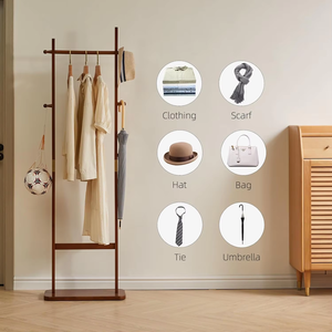 Appendiabiti in <span class=keywords><strong>legno</strong></span> Freestanding cappotto albero con Base in <span class=keywords><strong>legno</strong></span> appendiabiti vestiti vestiti asciugamano per camera da letto bagno - Product Image 5