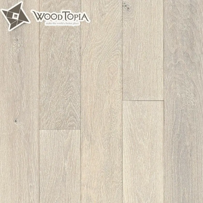 Woodtopia 2020 European Oak Indoor usage 190mm width white wash wood flooring