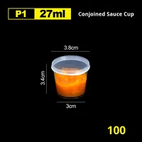 Gobelet de conservation de sauce en plastique de forme personnalisée, compatible micro-ondes, récipient alimentaire en PP avec couvercle à fermeture à pression pour pique-nique, collations, sauces