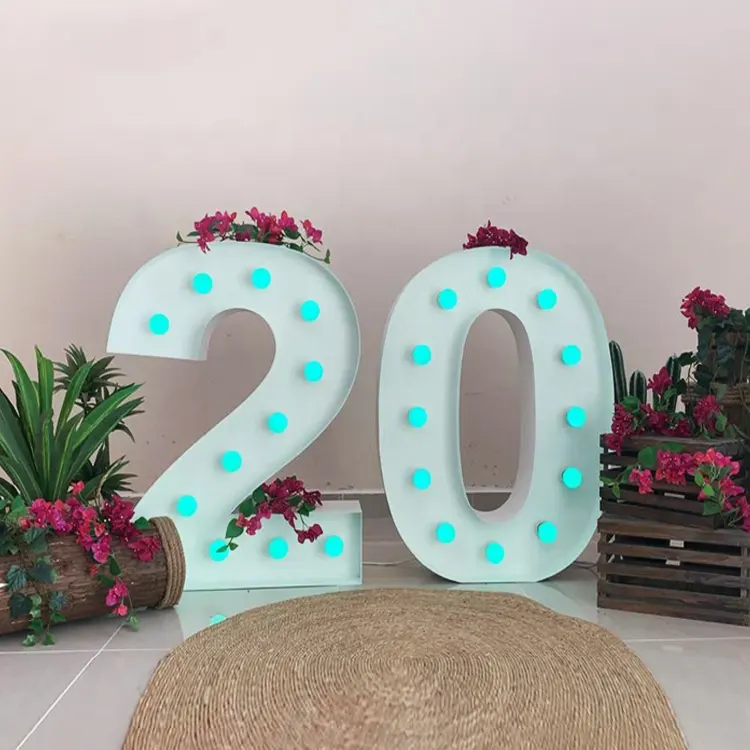 Giaguarsign produttore lettere personalizzate per tendone compleanno gigante LED numeri tendone decorazione per feste
