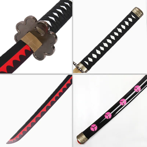Haute qualité Anime Roronoa <span class=keywords><strong>Zoro</strong></span> une pièce bambou bois samouraï épée enfants jeu de rôle jouet Katana épées pour Cosplay jouant garçons - Product Image 2