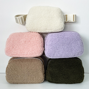 Riñonera Antirrobo Premium de Forro Polar Sherpa para Mujer al por Mayor, Bolso Cruzado Deportivo para Exteriores con Cremallera Metálica - Product Image 2