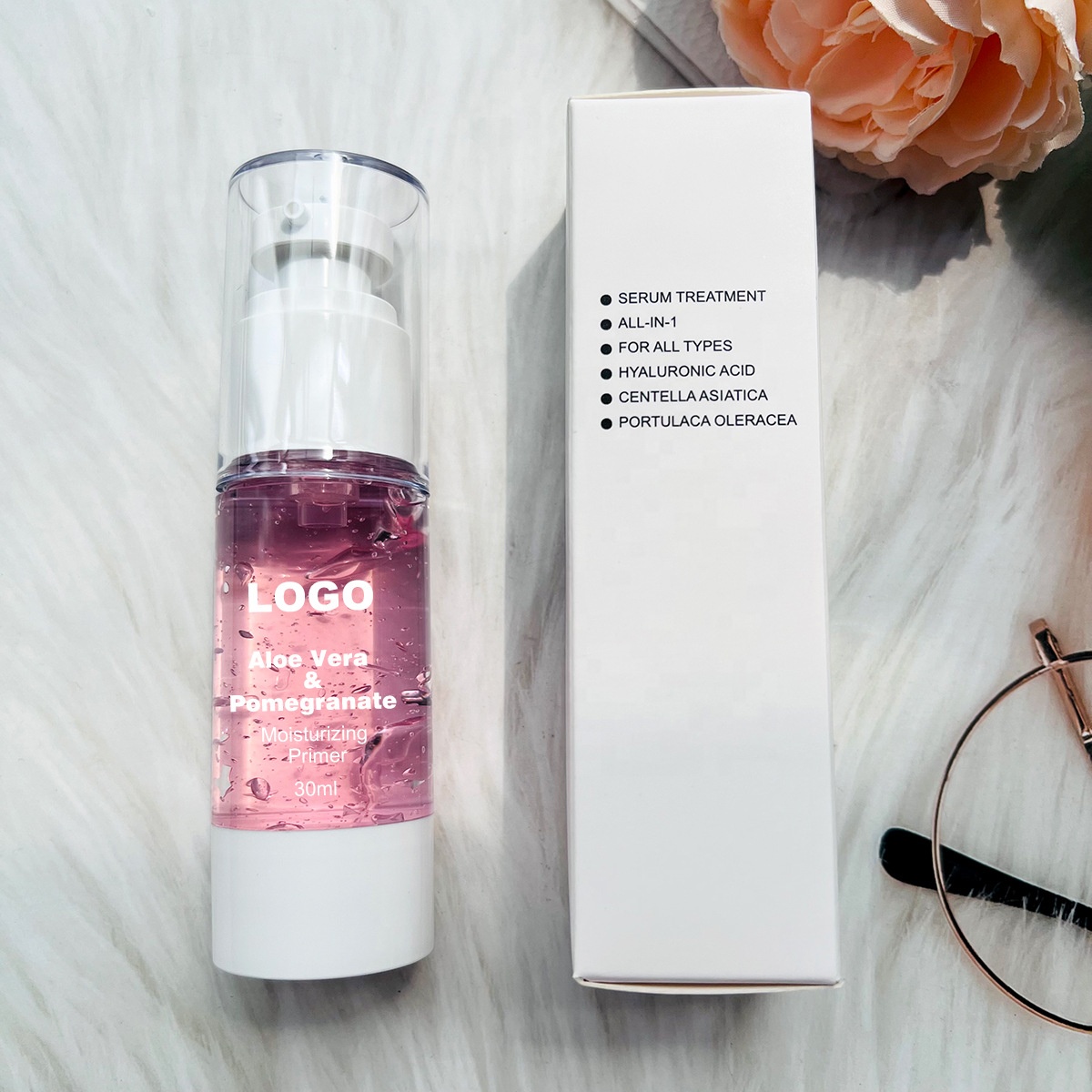 Wholesale 30ml Make up Liquid Primer Aloe Vera Pomegranate