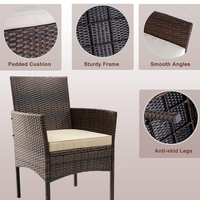 Haute qualité 4 pièces Design moderne extérieur jardin rotin canapé ensemble pratique confortable doux coussins solide cadre en métal pour hôtels