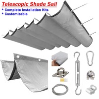Nouveau Type télescopique étanche parasol voile jardin Gazebo rétractable ombrage voile piscine auvent extérieur Pergola auvent