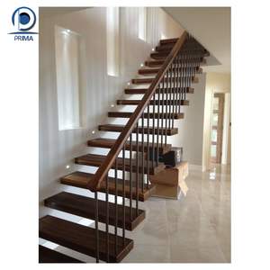 Escaleras flotantes de <span class=keywords><strong>madera</strong></span>: peldaños de roble macizo, barandilla de vidrio, estilo suspendido que mejora la estética Loft & Duplex - Product Image 2
