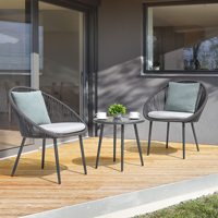 Ensemble de meubles de patio en rotin moderne, canapé et chaises minimalistes d'extérieur, ensemble de chaises en rotin confortables, résistant aux intempéries, pour café, balcon, parc