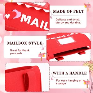 Buzón <span class=keywords><strong>de</strong></span> Fieltro para Regalos <span class=keywords><strong>de</strong></span> San Valentín, Bolsa <span class=keywords><strong>de</strong></span> Fieltro para <span class=keywords><strong>Intercambio</strong></span> <span class=keywords><strong>de</strong></span> Regalos <span class=keywords><strong>con</strong></span> Tarjetas, Buzón Colgante para Fiestas <span class=keywords><strong>de</strong></span> San Valentín - Product Image 4
