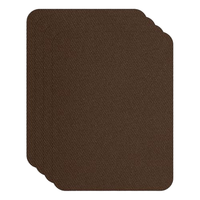 Patchs de réparation en tissu sergé autocollants imperméables style rétro 12,5x9,5cm pré-découpés lot de 4 marron foncé pour