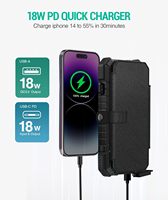 Batterie solaire portable 20 000 mAh avec panneau solaire multiple, charge rapide QC 18W, lampe de camping, boussole extérieure, chargeur portable, étanche IPX5