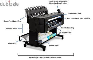 Refurbished DesignJet T930 <strong>A0</strong> Large Format Printing <strong>Plotter</strong> for HP 914mm 36'' Engineering Drawing Inkjet Machine - Product Image 3