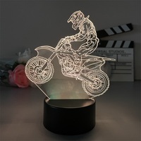 Lampe de Table en forme de moteur, veilleuse tactile pour motos, lampe de sommeil acrylique USB 3D LED