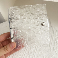 Kpop Acryl-Sammelmappe mit 6 Ringen, Loseblatt-Hardcover, Wasserwellen-Design, Fan-Idol-Album, Star-Sammelbuch für DIY