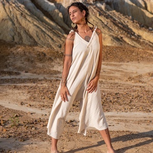 Soft Cotton Formal Yoga Summer <b>Jumpsuit</b> for Women <b>Wide</b> <b>Leg</b> Practical <b>Pockets</b> Lightweight Comfortable Quick Dry Lounge Wear Gift - Product Image 6