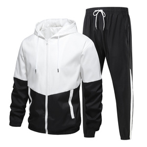 Completo Sportivo Casual da <span class=keywords><strong>Uomo</strong></span>, Giacca con Cappuccio Primaverile 100% Poliestere, <span class=keywords><strong>Abbigliamento</strong></span> di Marca alla Moda per Giovani - Product Image 1