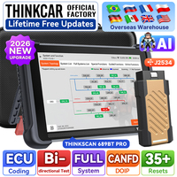 Ücretsiz Güncelleme THINKCAR THINKSCAN 689BT PRO CANFD DOIP 34 Sıfırlama Çift Yönlü J2534 Geçişli Topoloji Haritalama Teşhis Araçları