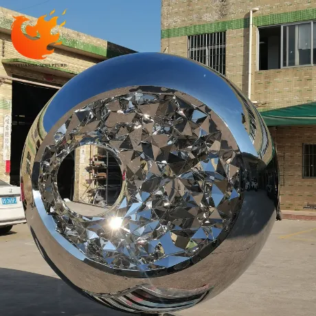 Escultura de bola de acero inoxidable de estatua de arte creativo de alta calidad personalizada de fábrica para Decoración