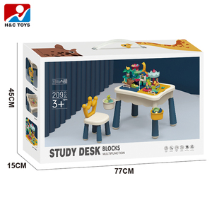 Bureau d'étude multifonctionnel, table <span class=keywords><strong>à</strong></span> manger, <span class=keywords><strong>bac</strong></span> <span class=keywords><strong>à</strong></span> <span class=keywords><strong>sable</strong></span>, <span class=keywords><strong>jeu</strong></span> de construction de 209 pièces, ensemble de jouets de table HC585942 - Product Image 6