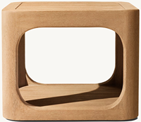 Table basse d'extérieur au design minimaliste en teck massif, mobilier de haute qualité pour jardin
