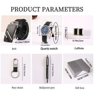 Set de Regalo Ejecutivo Personalizado de Lujo para Hombre con Reloj, Cartera, Cinturón, Bolígrafo, Gemelos y Llavero, en Caja de Regalo Premium, Ideal para Regalos de Bienvenida o Cumpleaños - Product Image 2