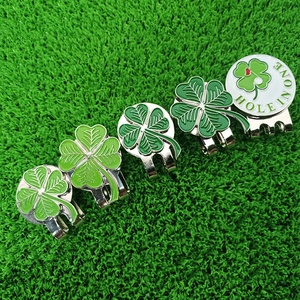 Bốn Lá Clover Golf Bóng Đánh Dấu Lỗ Trong Một Câu Lạc Bộ Với Từ Hat Clip May Mắn Sắt Kim Loại Golf Bóng Đánh Dấu - Product Image 3