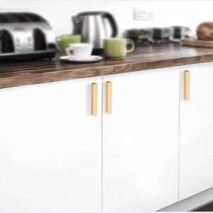 Modern Minimalist Cabinet Handles 1M Long Solid Thick <b>Black</b> Gold Color Drawer Wardrobe <b>Door</b> Hardware - Product Image 2