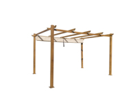 Pergola de jardin extérieure en aluminium rétractable et étanche avec toit persienne 3x4m et voile polyester enduite