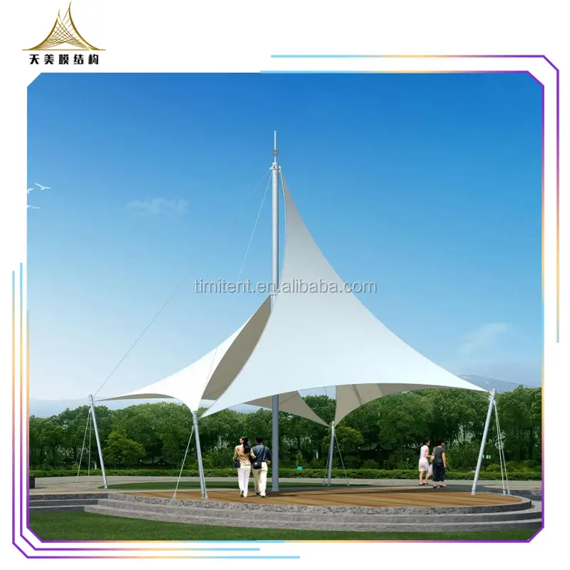 Urban landscape architecture outdoor shade sail tension membrane structure