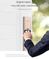 Serrure électronique intelligente SamsungDR719, détection d'empreintes digitales et de cartes, accès à distance WiFi, pour porte en bois, sécurité domestique