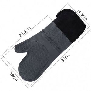 ถุงมือกันความร้อนซิลิโคนสำหรับทำอาหารในครัว OEM & ODM ถุงมือซิลิโคนหนาสำหรับเตาอบไมโครเวฟและอบขนม - Product Image 2