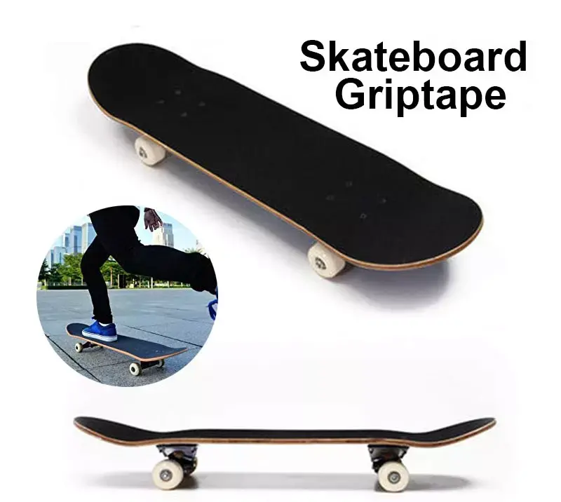 GRS Certified Factory Supply PVC/PEVA Black Customized Design 9" x 33" Stickers Skateboard Grip Antislip Tape