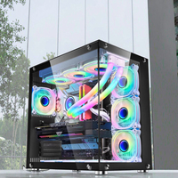 Boîtier d'ordinateur de jeu ATX tour complète à haut débit d'air en verre trempé panneau avant/latéral pour boîtier de jeu Core I7 pour bureau industriel