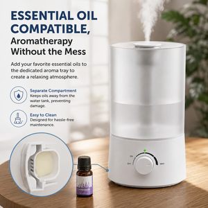 Humidificateur ultrasonique électrique à remplissage par le haut, grande capacité, brume fraîche, avec aromathérapie et support français, idéal pour la chambre - Product Image 4