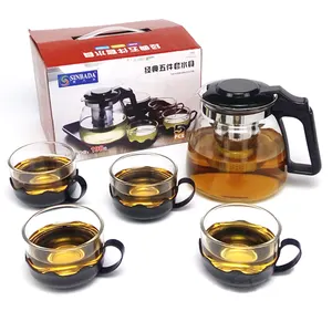 Factory in stock black coffee pot cup set cheap under $1 tea pot set with gift box