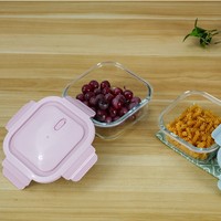 Ensemble de récipients de stockage des aliments Ensembles de récipients de stockage des aliments de cuisine Verre thermique transparent Verre borosilicate multifonction