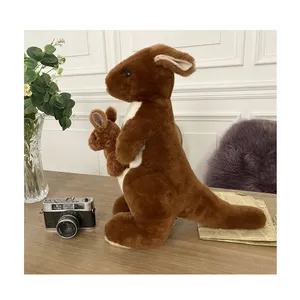 custom alpaca fur toy genuine shearling fur stuffed animals & plush toys soft sheepskin wool Kangaroo plush toys custom