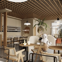 Comptoir de café moderne sur mesure et mobilier de luxe pour café - Ensemble complet de design d'intérieur pour café dans un centre commercial - Kiosque à café