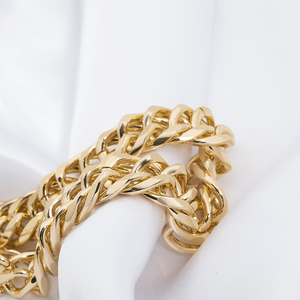 Collana girocollo a catena piatta per clavicola piatta in oro bombastico in lega Choker da donna - Product Image 4