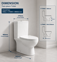 WC à double chasse en céramique, design moderne, deux pièces, pour salle de bain, OEM