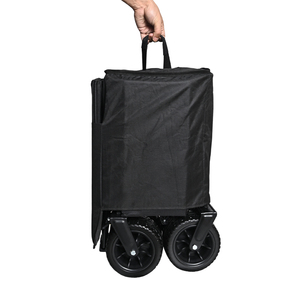 Foldable 4-Wheel Mesh <strong>Trolley</strong> <strong>Cart</strong> with Large Capacity Collapsible Portable 600D Oxford Cloth Shopping Storage OEM Customizable - Product Image 6