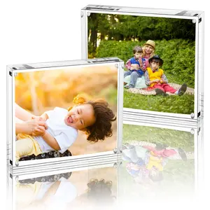 Hot Sale Transparent Clear Double Sided Acrylic Photo Frames Custom 9x6 cm Acrylic Picture Frame With Magnets