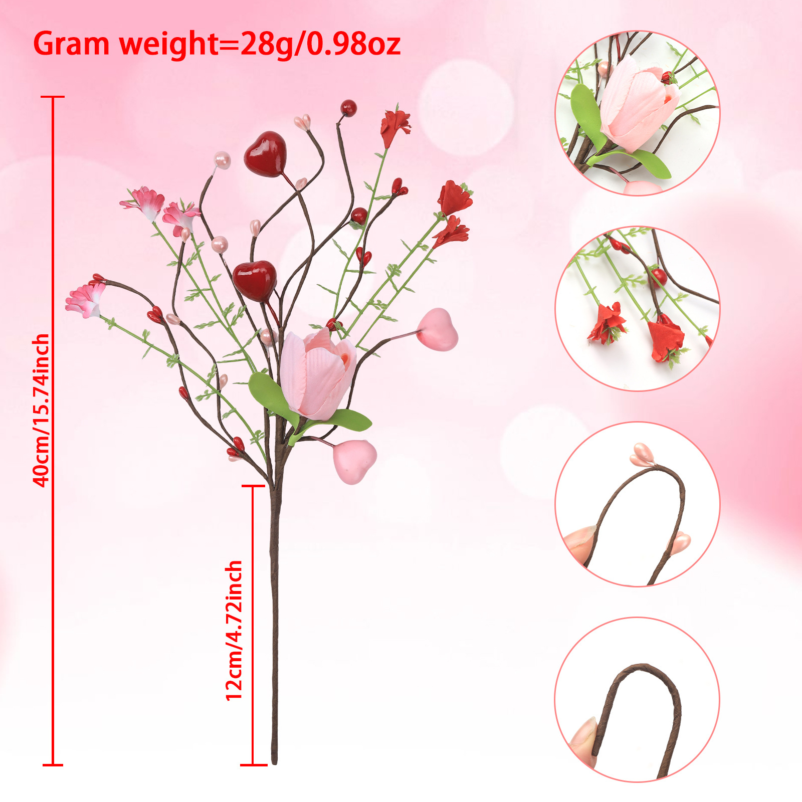Selecciones de Tulipanes Rosados y Bayas